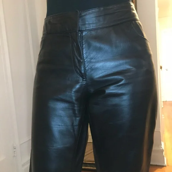 Saks Fifth Avenue Leather Pants - Picture 4 of 8